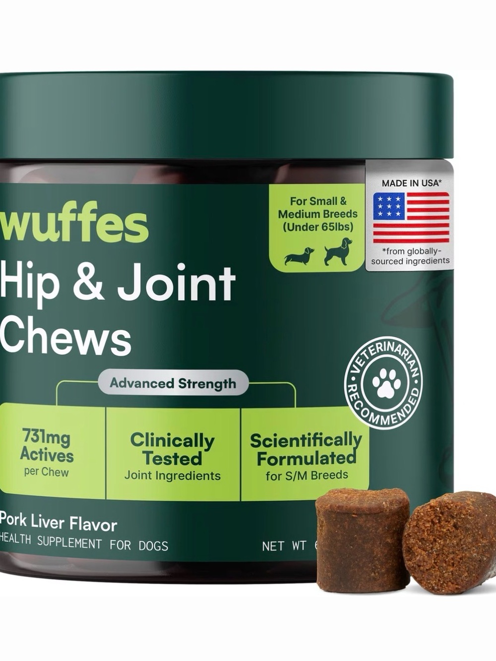 NWT wuffes Advanced Hip & Joint Support Dog Health Supplement - Picture 6 of 13